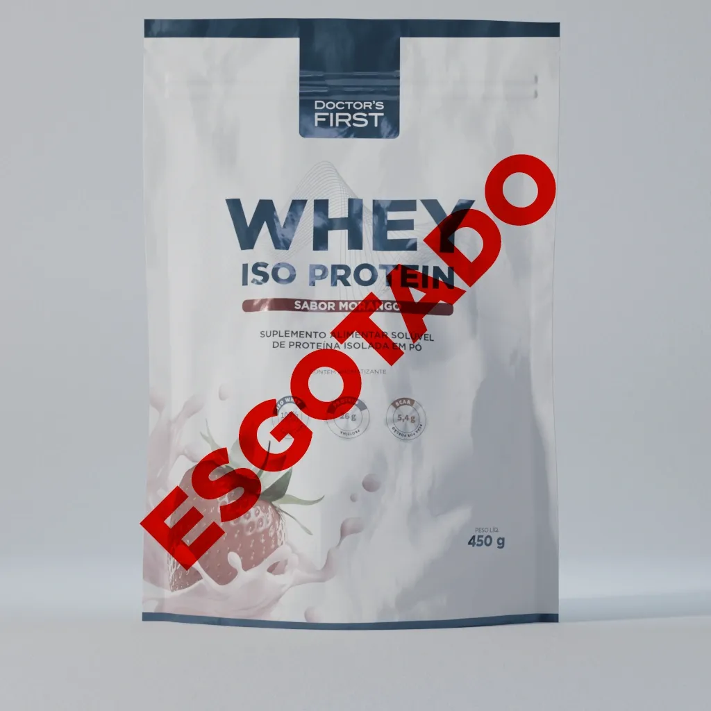 Whey Iso Protein Morango - 26g de Proteína e 5,4g de BCAA - 450g